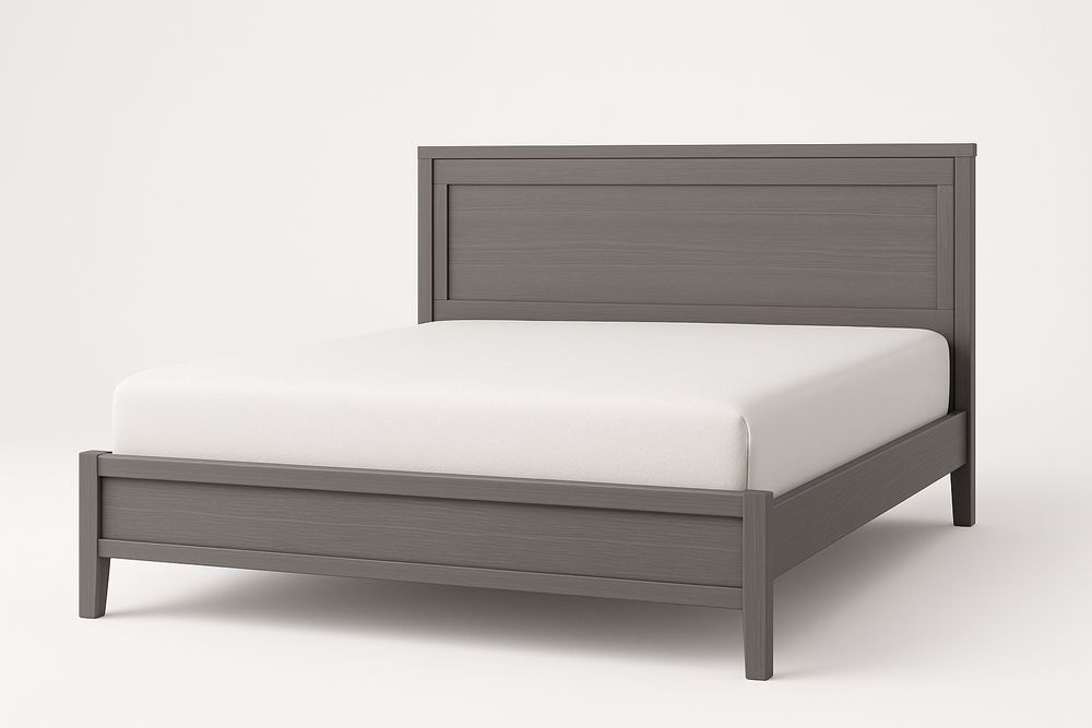 Lit en bois massif gris avec tête de lit 200x160x100 cm-Albahaven