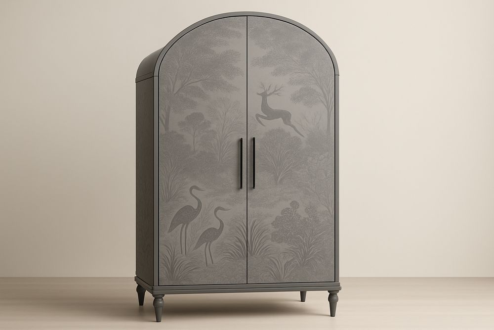Armoire en bois massif avec motif nature 190x100x55 cm-Albahaven