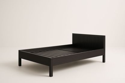 Lit simple en pin noir 200x90x80 cm-Albahaven