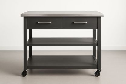 Chariot de cuisine avec plateau en acier inoxydable-Albahaven