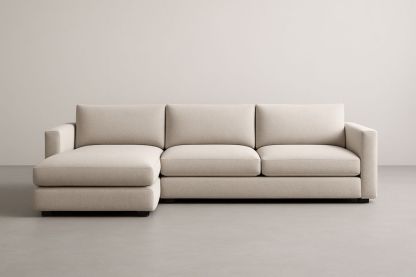 Canapé d'angle tissu beige 3 places-Albahaven