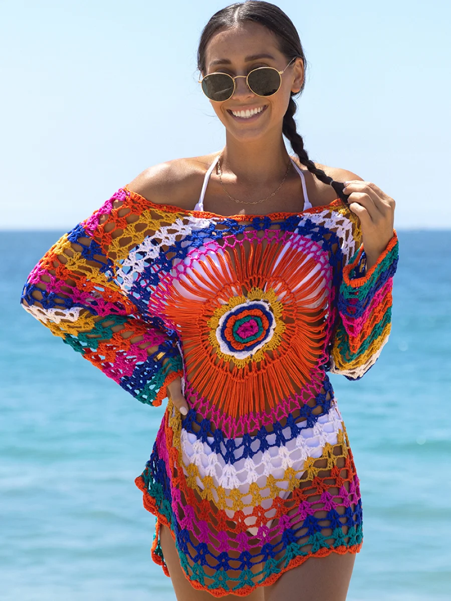 Rainbow Embroidered Cover-Ups