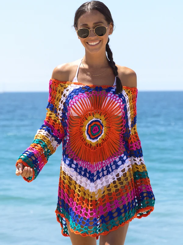 Rainbow Embroidered Cover-Ups