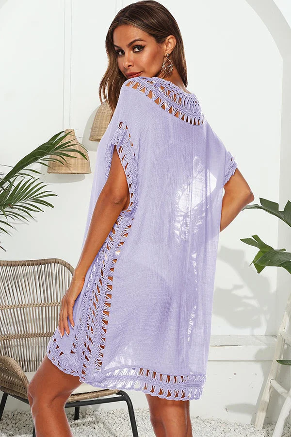 Fashion Hollow V Neck Swimsuits Cover Up