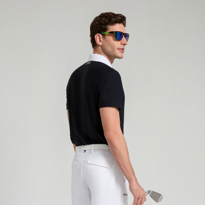 Men's Golf 4-Way Stretch UV Protection Short Sleeve Polo