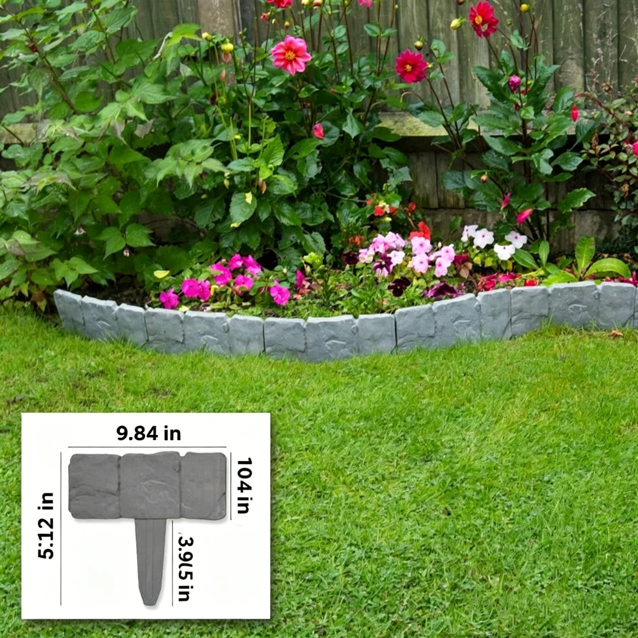 Faux Stone Garden Edging Border – Natural Rock Look Landscape Edge