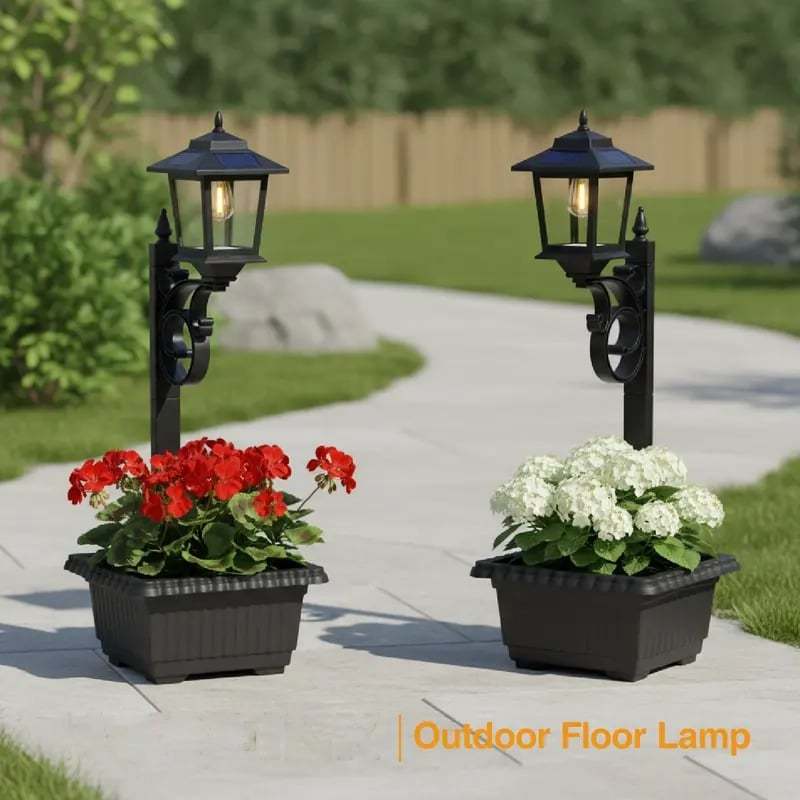 🌿 2-in-1 Solar Lamp Post with Planter