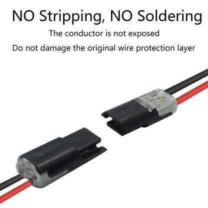 🔥Time-Limited Offer -🔌2-Pin Solderless Wire Connector – Compact Plug for LED Strips & 18–22 AWG Cables