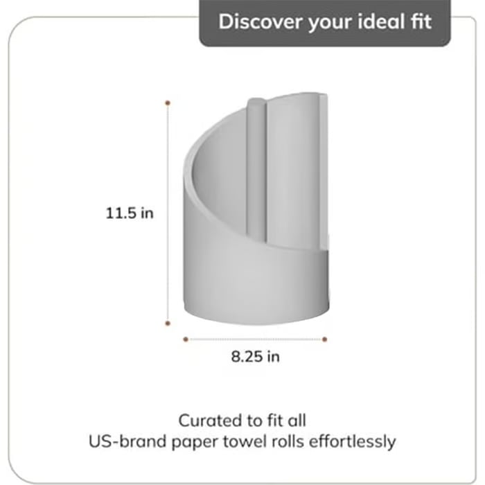 Mountain Paper Towel Holder Countertop with Mango Wood Round Base and Iron Holder