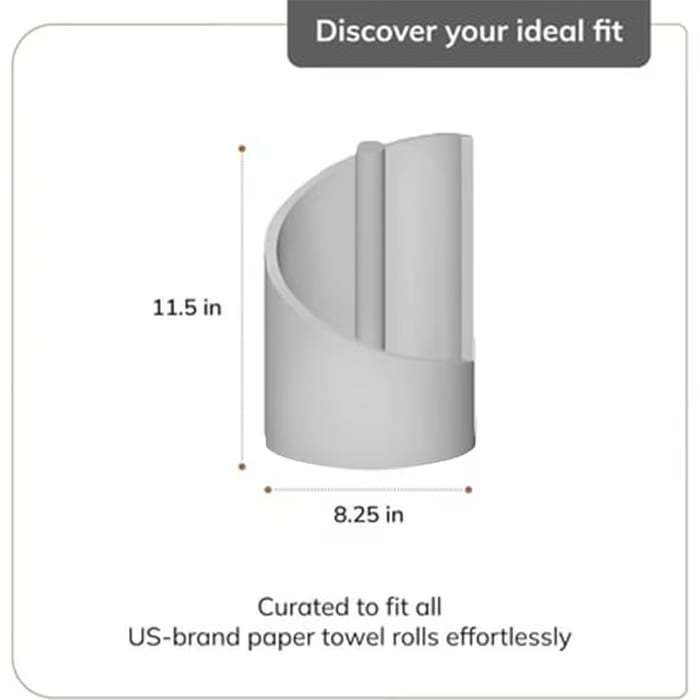 Mountain Paper Towel Holder Countertop with Mango Wood Round Base and Iron Holder