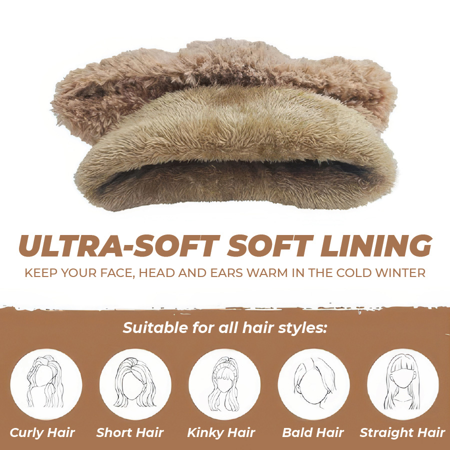 Women’s Thermal Knit Hood – Fleece-Lined Winter Hat, Neck Warmer & Face Cover Combo