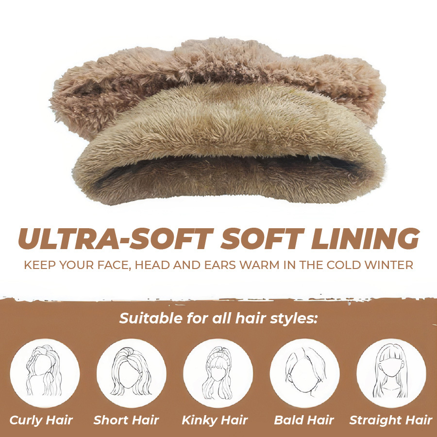 Women’s Thermal Knit Hood – Fleece-Lined Winter Hat, Neck Warmer & Face Cover Combo