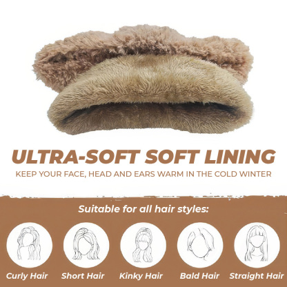 Women’s Thermal Knit Hood – Fleece-Lined Winter Hat, Neck Warmer & Face Cover Combo