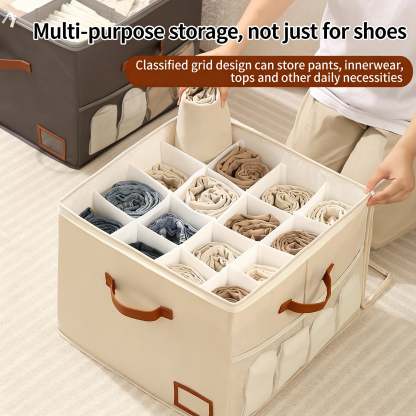 👟Space-Saving Fabric Shoe Storage Box with Clear Lid