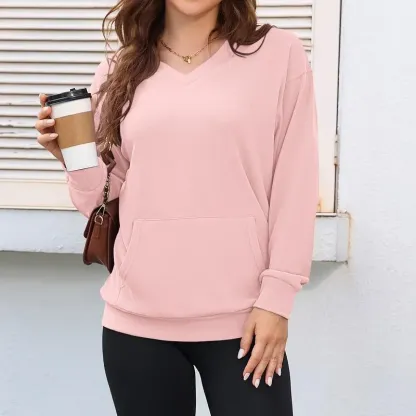 💥Women's Hatless V-Neck Hoodie with Pockets