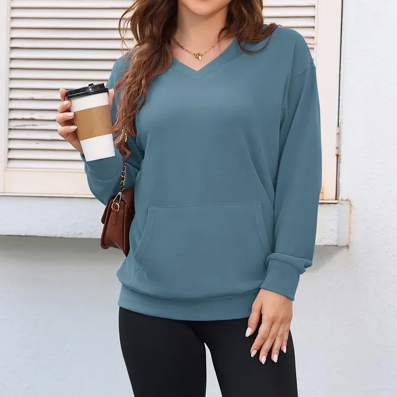 💥Women's Hatless V-Neck Hoodie with Pockets