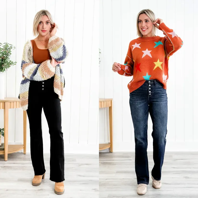 Judy Mid Rise Button Fly Bootcut Jeans