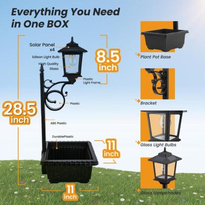 🌿 2-in-1 Solar Lamp Post with Planter