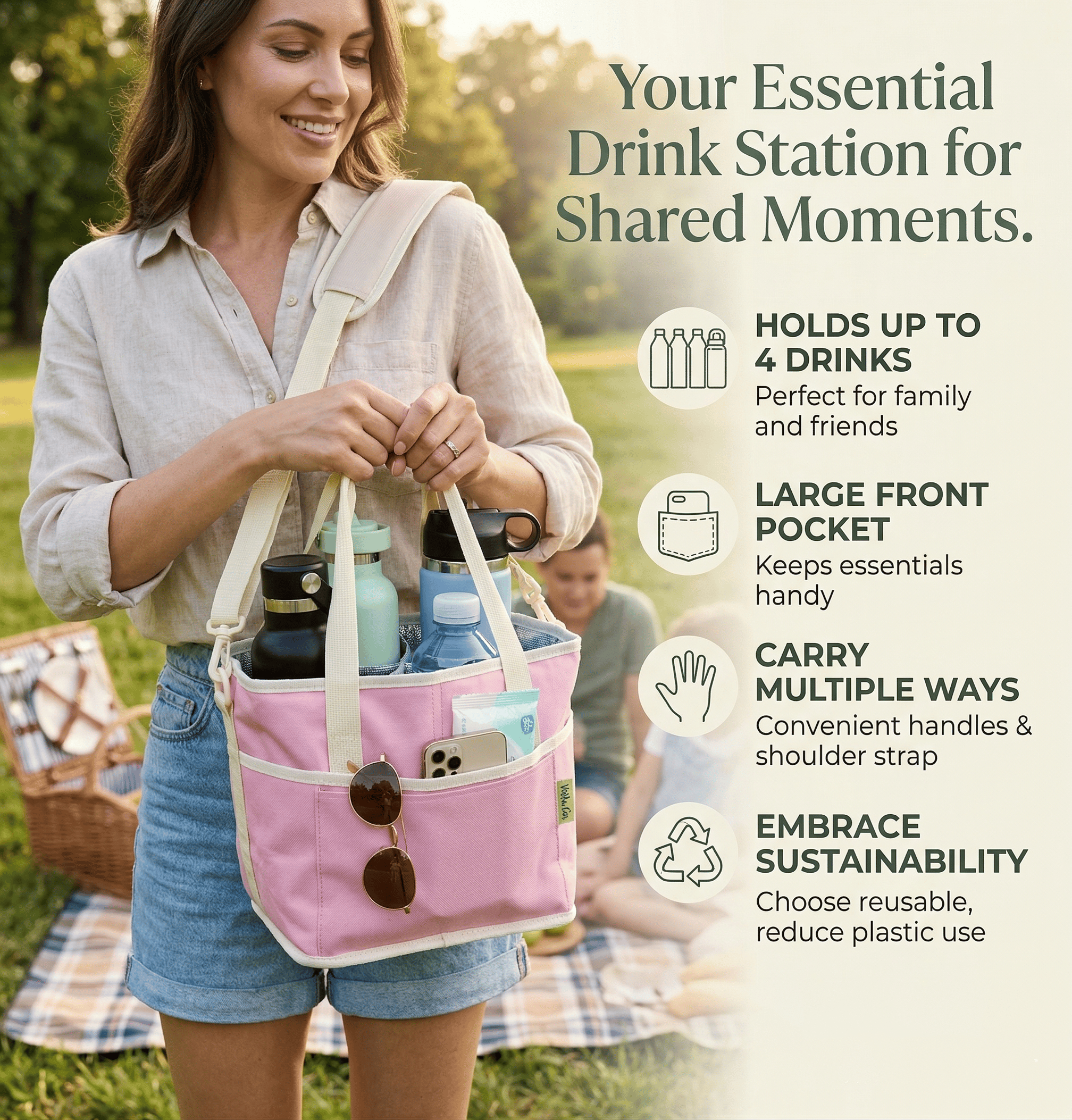 🔥Hot Sale 49% off🌟 Multi-purpose glass cup storage bag with 4 compartments