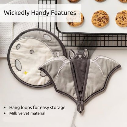 🔥🦇Batlicious Oven Mitts & Pot Holders Set