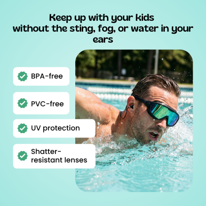 TibaToes Adult Clip-On Swim Goggles