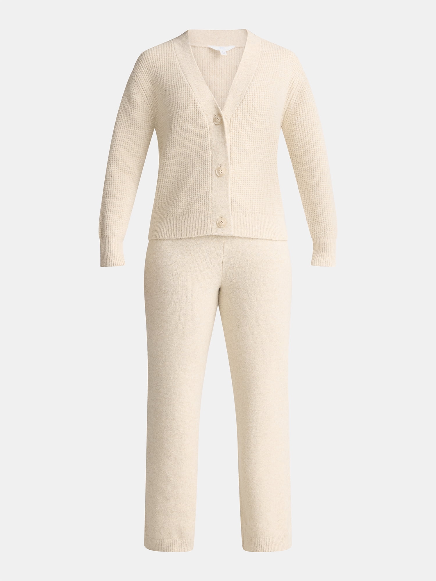 Time and Tru Women's and Women's Plus Cardigan and Pants Sweater Set, 2-Piece, Sizes XS-4X