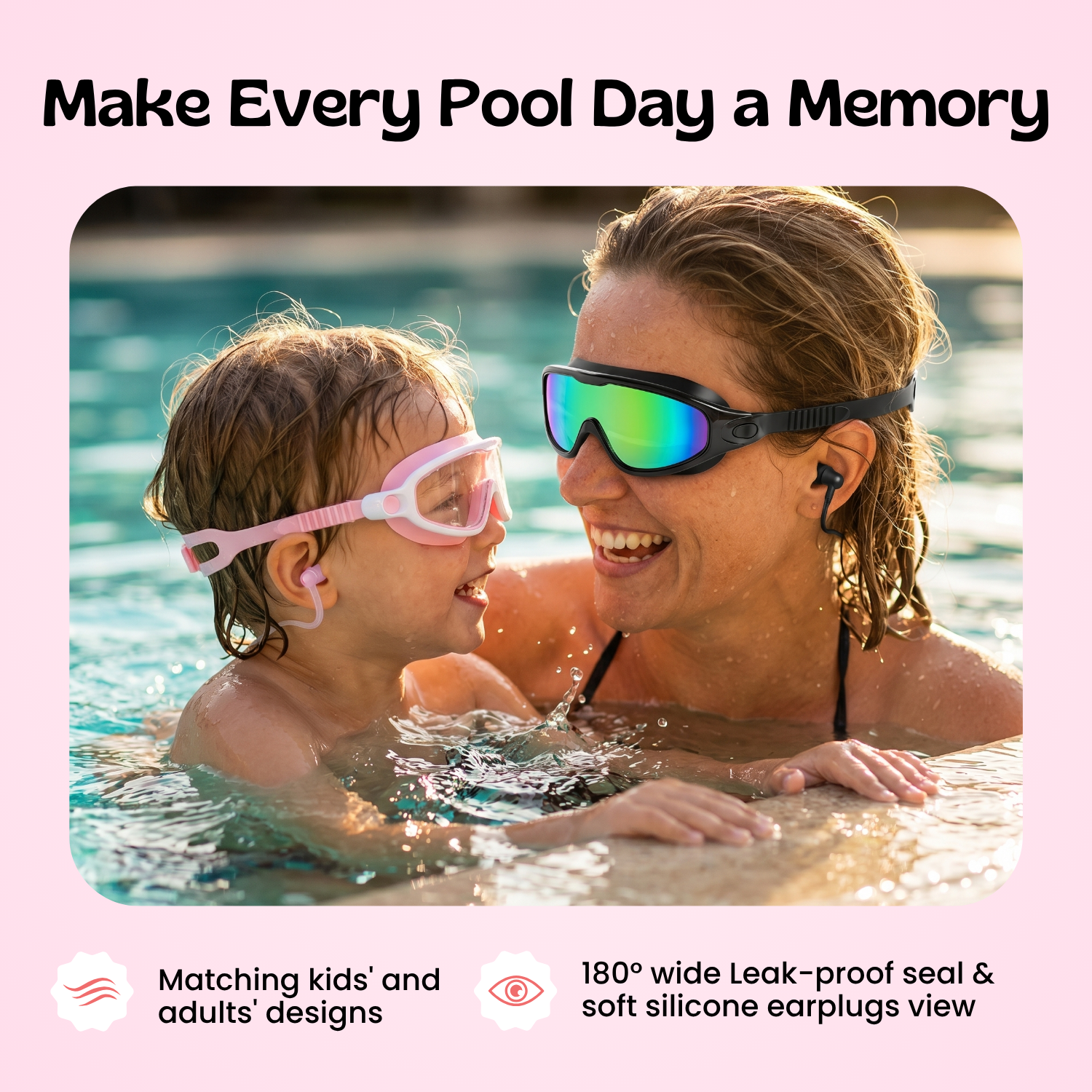 TibaToes Adult Clip-On Swim Goggles