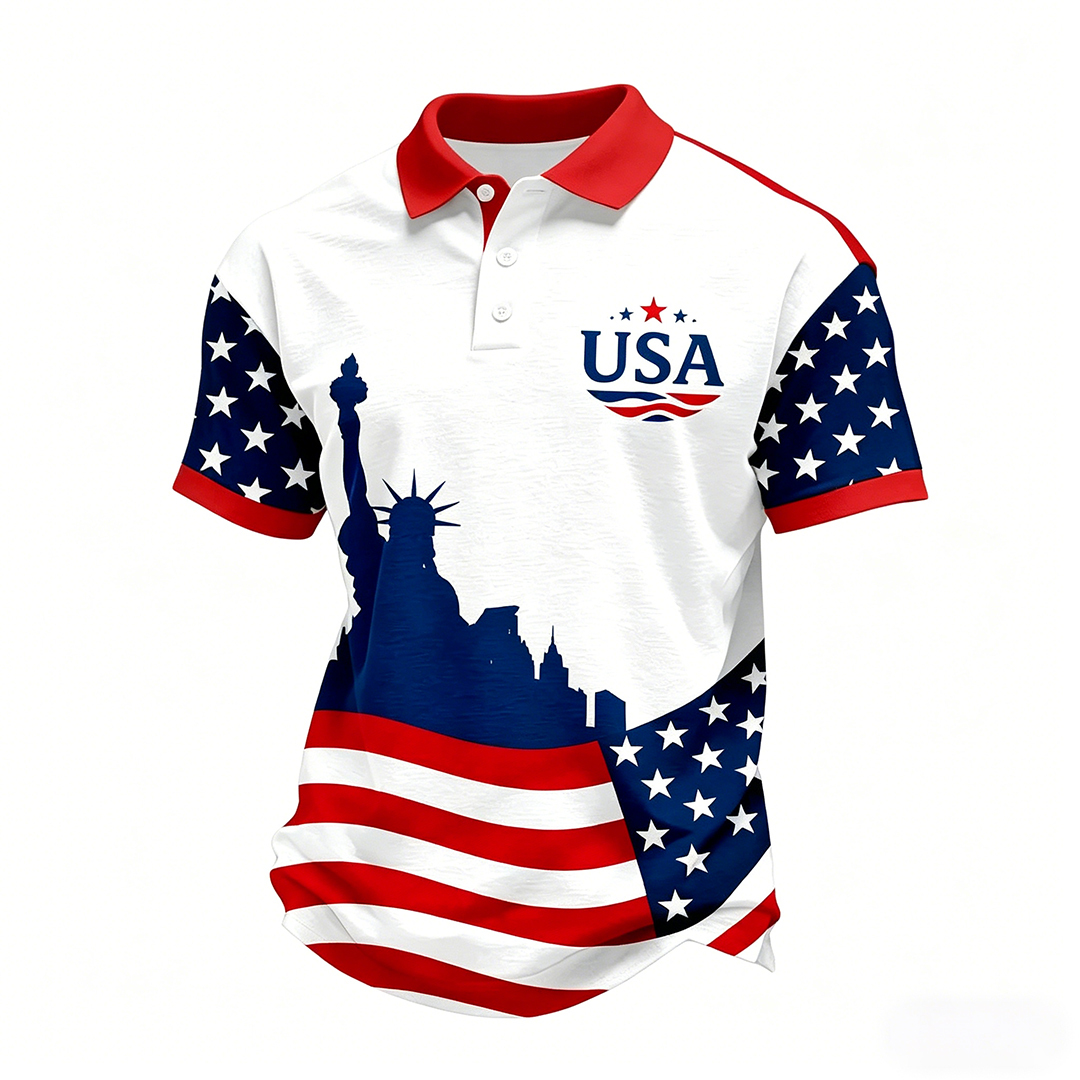 Men's American 250th Anniversary Casual Short-Sleeve Polo Shirt