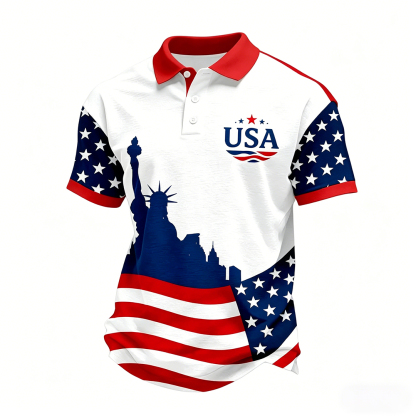 Men's American 250th Anniversary Casual Short-Sleeve Polo Shirt