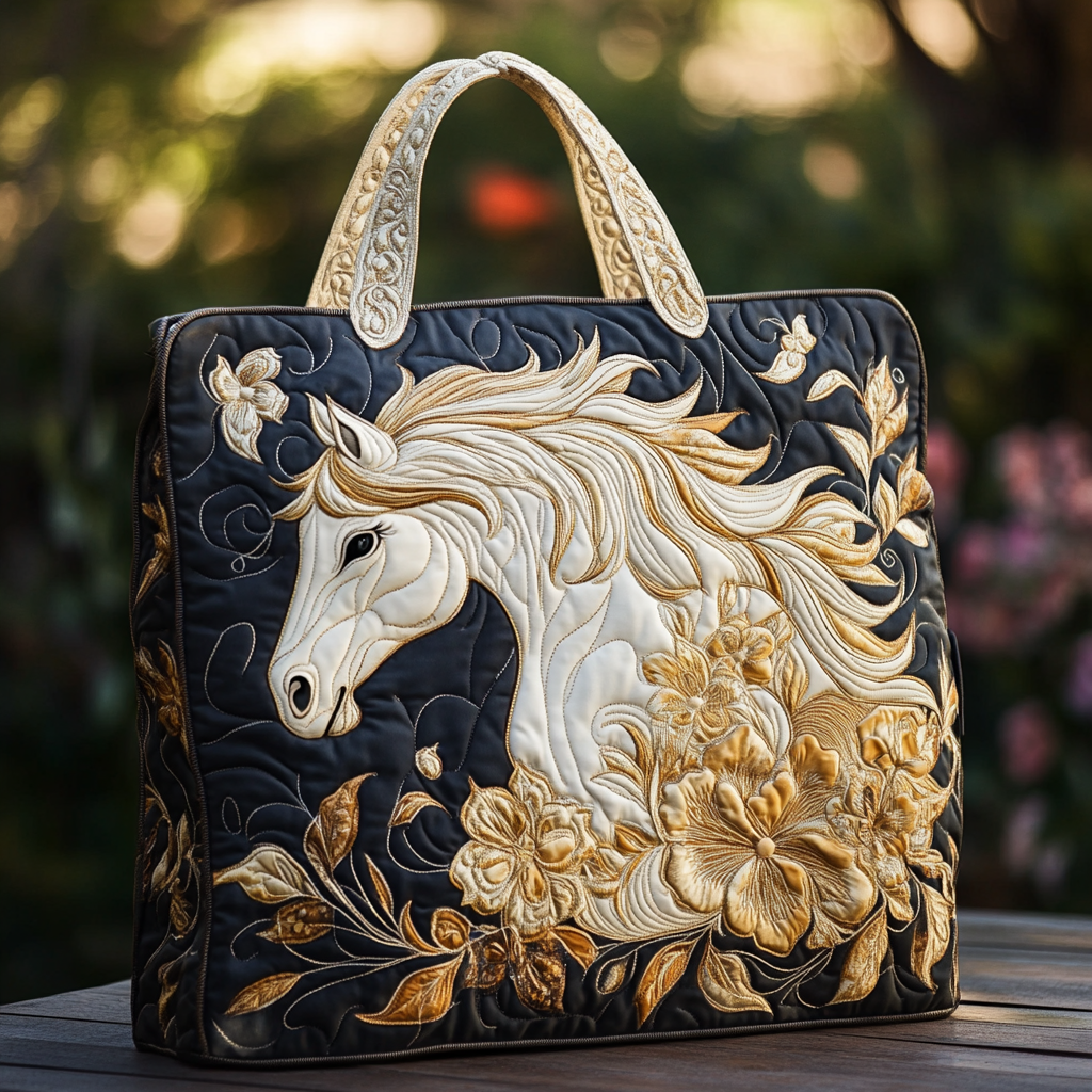 Sunrise Horse Quilted Tote Bag NCU0DK9007