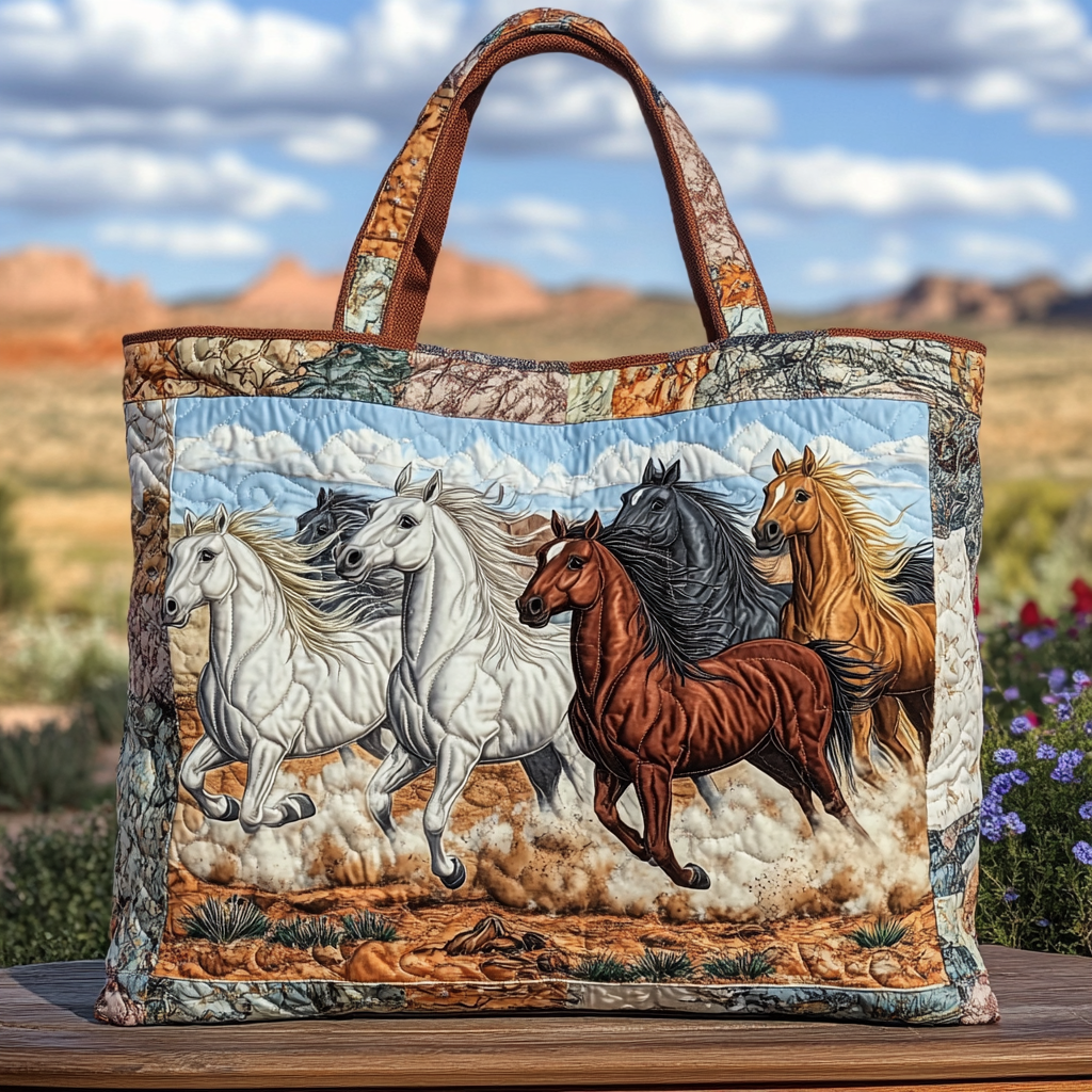 Horse Quilted Tote Bag NCU0VT217