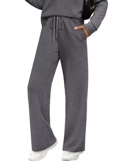 Full Size Long Sleeve Round Neck Top and Pants Set Plus Size