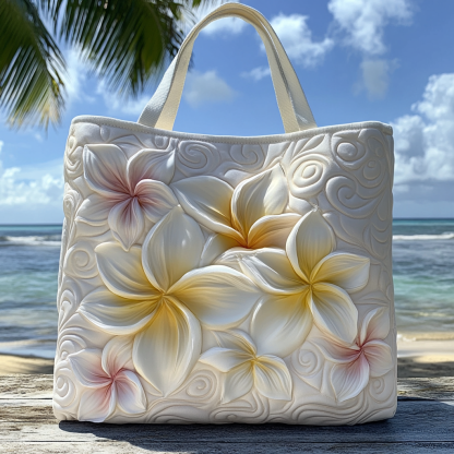 Ocean Blossom Quilted Tote  Bag
