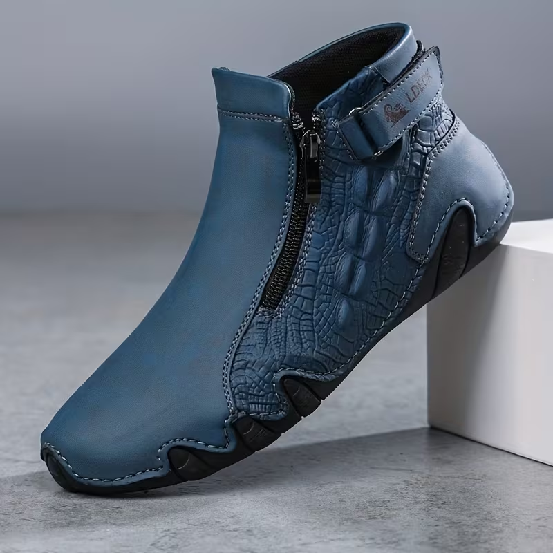 🎁LAST DAY 70% OFF🎁-Men's Retro Casual Shoes & Boots - Lightweight Comfort Walking Boots with Easy Zipper & Slip-On Design, Wear-Resistant Rubber Sole, All-Season Versatile Footwear