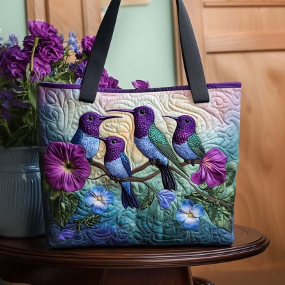 Blooming Hummer Joy Quilted Tote Bag NCU0NT8477