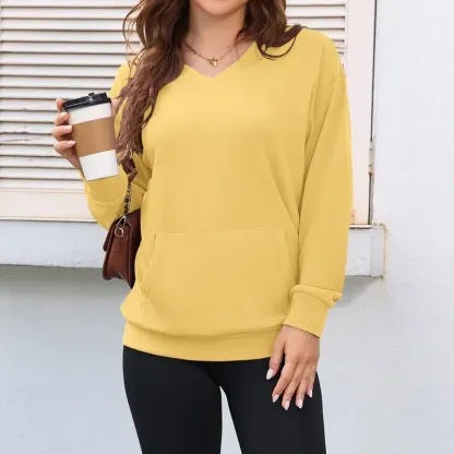 💥Women's Hatless V-Neck Hoodie with Pockets