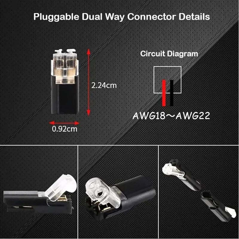 🔥Time-Limited Offer -🔌2-Pin Solderless Wire Connector – Compact Plug for LED Strips & 18–22 AWG Cables