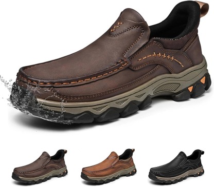 2026 New Men's Comfortable Hands-Free Genuine Leather Slip On Loafers