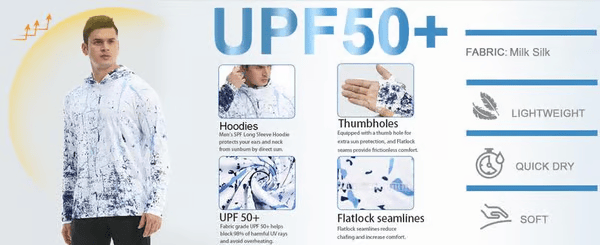 🎁Last Day Promotion 49% OFF🔥Men's Swim & Outdoor UPF 50+ Sun Shirt ，Lightweight SPF 50 UV Protection Hoodie