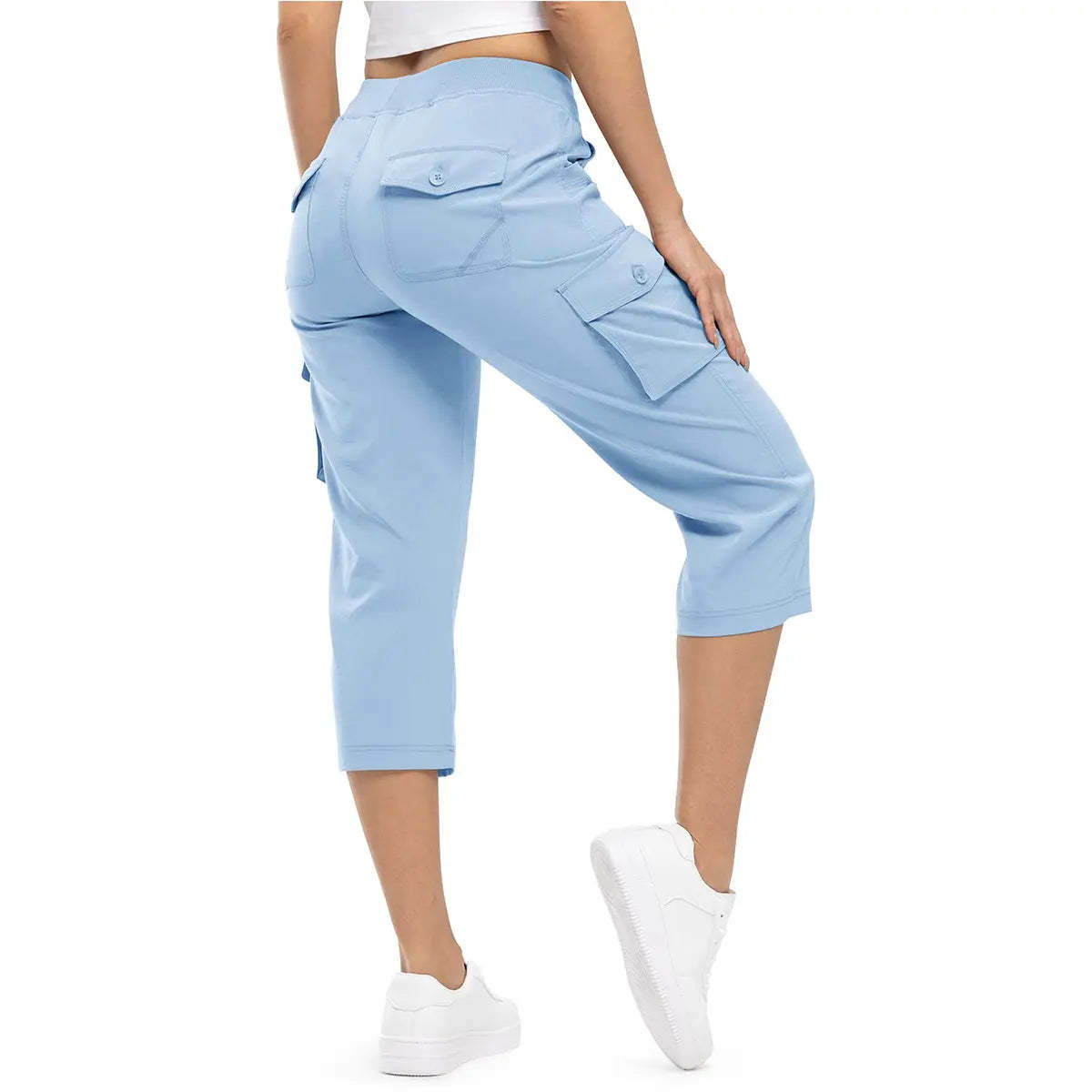 ✨✨Womens Lightweight Capris Hiking Pants 6 Pockets Quick Dry Cargo Outdoor Trip Loose Shorts COMFY  MOMS OVER 30