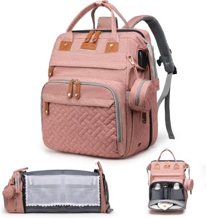 Diaper Bag Backpack with Changing Station, Large Capacity, Newborn Essentials Must Haves