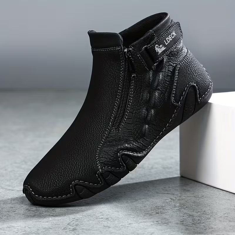 🎁LAST DAY 70% OFF🎁-Men's Retro Casual Shoes & Boots - Lightweight Comfort Walking Boots with Easy Zipper & Slip-On Design, Wear-Resistant Rubber Sole, All-Season Versatile Footwear