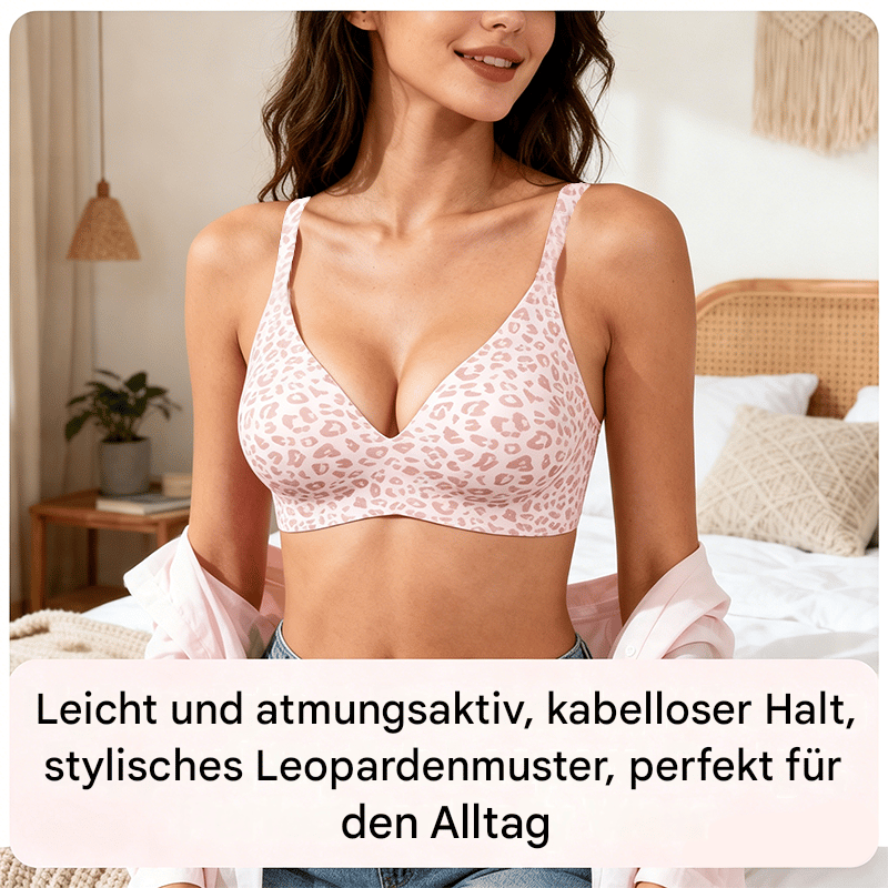 🏆🔥Ultra straffender Leopardendruck-BH ohne Bügel | Damen BH ohne Bügel👍Keine hängenden Brüste mehr