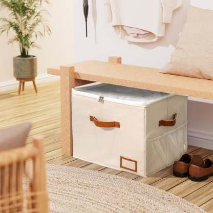 👟Space-Saving Fabric Shoe Storage Box with Clear Lid
