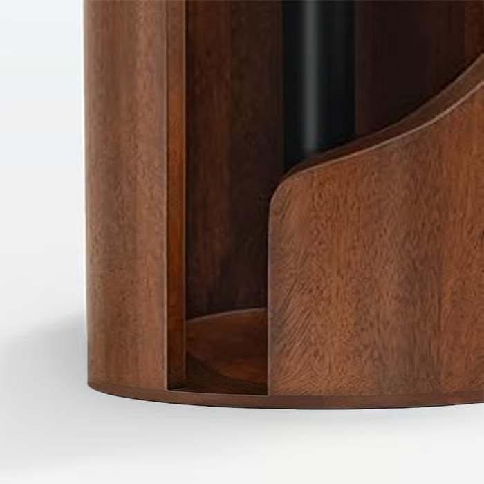 Mountain Paper Towel Holder Countertop with Mango Wood Round Base and Iron Holder