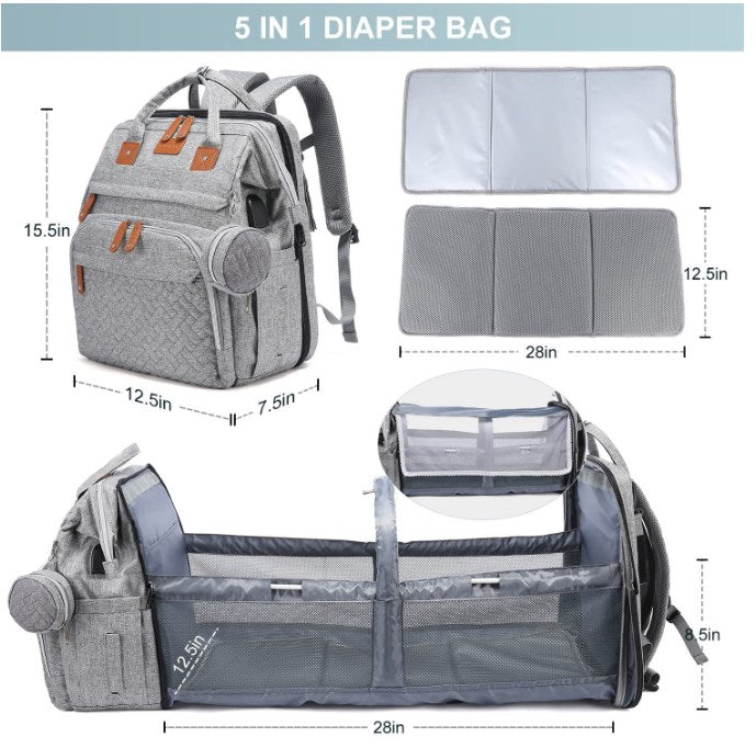 Diaper Bag Backpack with Changing Station, Large Capacity, Newborn Essentials Must Haves