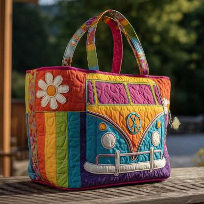 Hippie Van Quilted Tote Bag GFTOHD9848