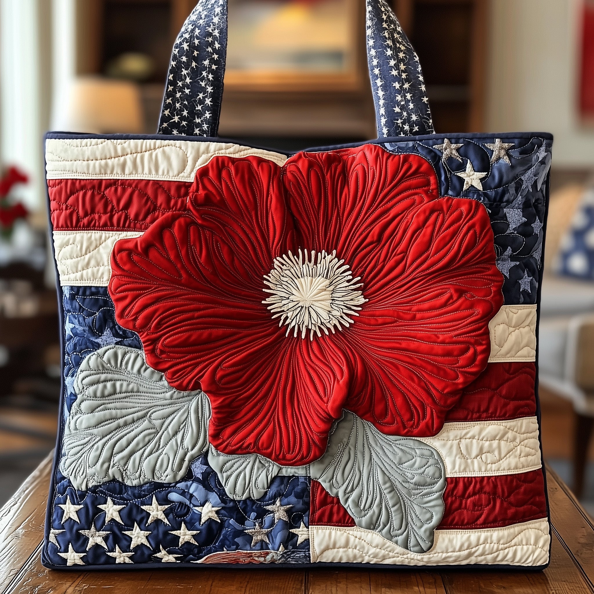 American Poppy Quilted Tote Bag GFTONT859