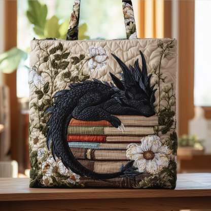 Book Dragon Quilted Tote Bag GFTOTL4013