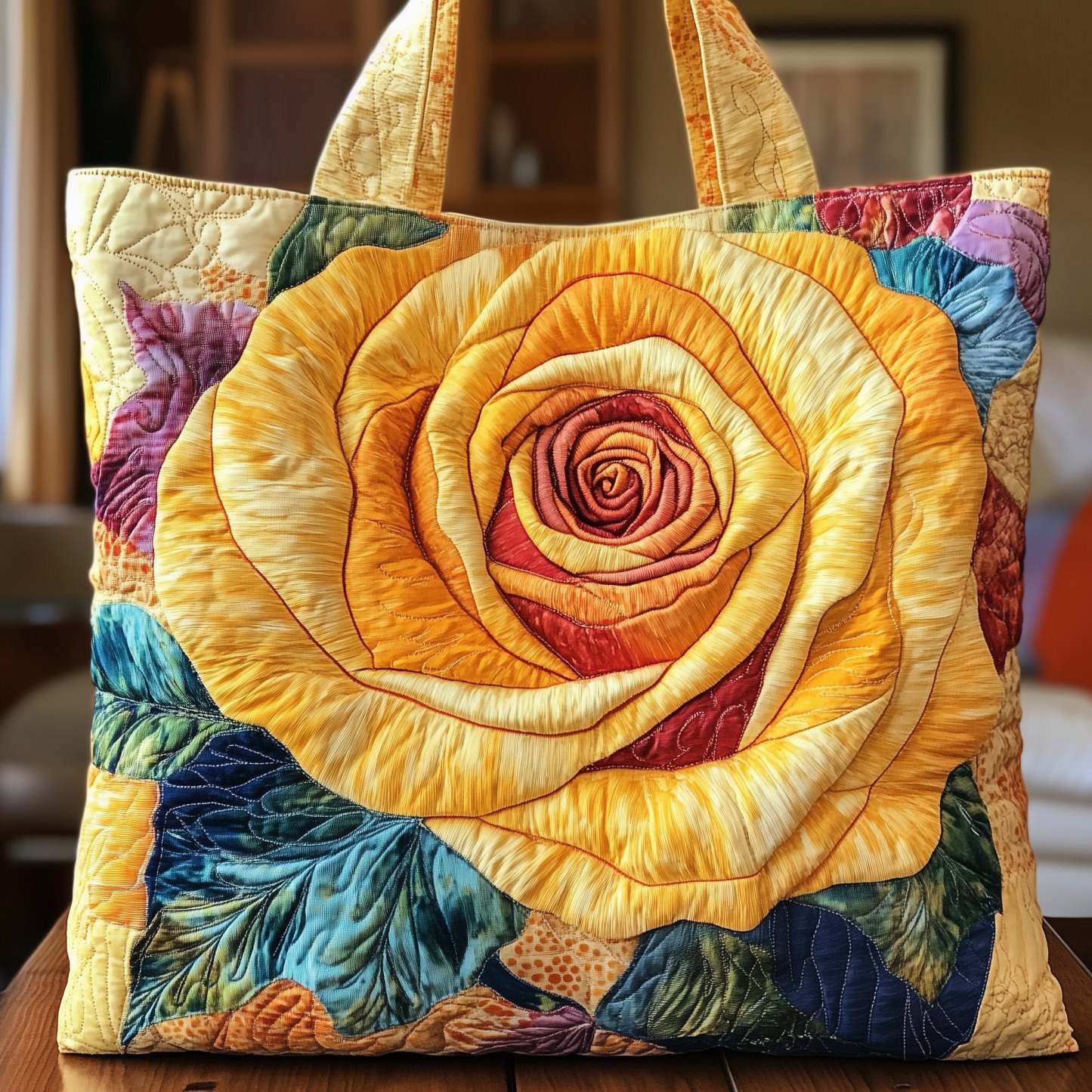 Blooming Rose Quilted Tote Bag GFTOTP8955